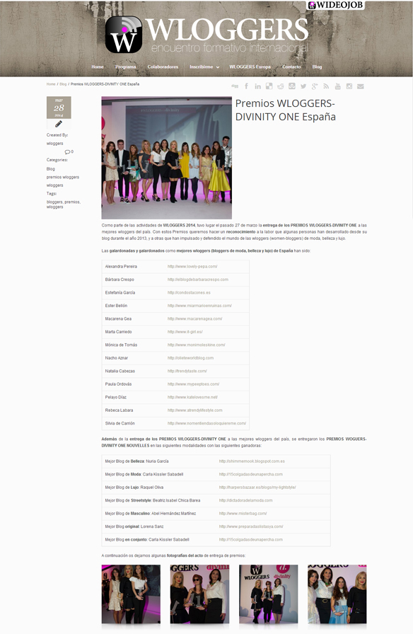 15colgadasdeunapercha_press_features_media_medios_prensa_woguers_premios_wloggers_divinity_one_28.03.14