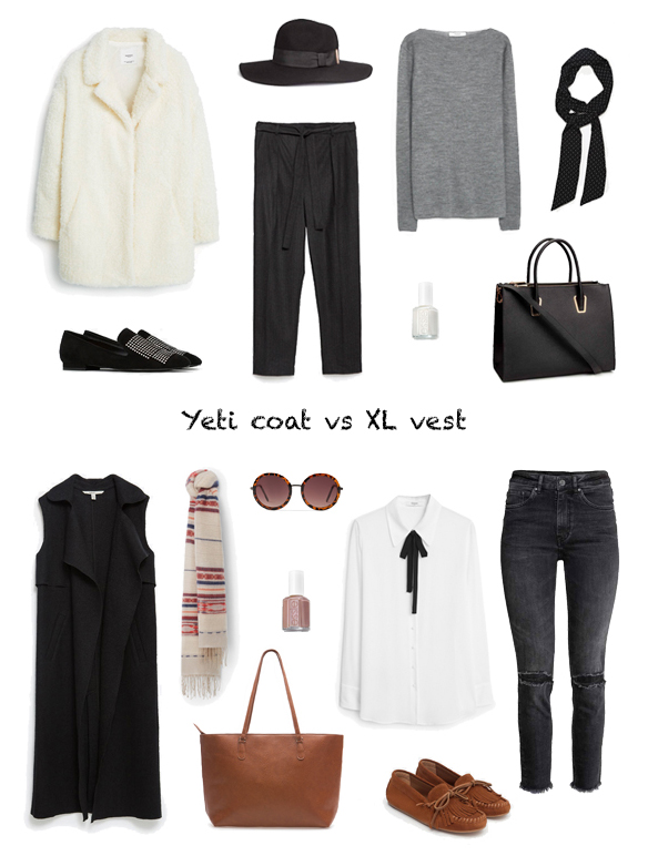 15-colgadas-de-una-percha-finde-looks-weekend-outfits-abrigo-yeti-coat-sabado-saturday-chaleco-XL-vest-domingo-sunday