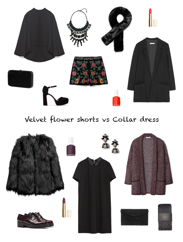 15-colgadas-de-una-percha-finde-looks-weekend-outfits-velvet-flower-shorts-terciopelo-flores-sabado-saturday-collar-dress-vestido-cuello-camisa-domingo-sunday